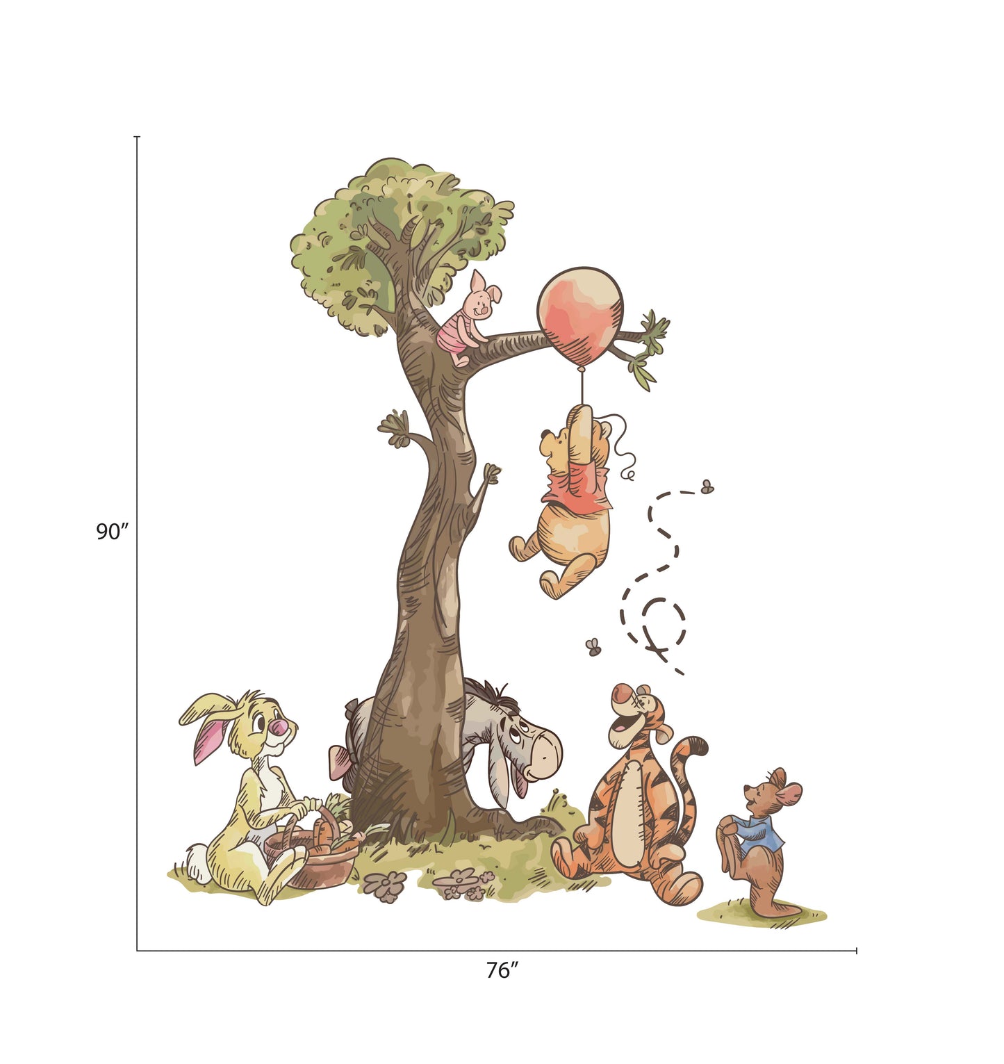 The Hunny Tree Picnic: Pooh Bear & Friends Woodland Scene