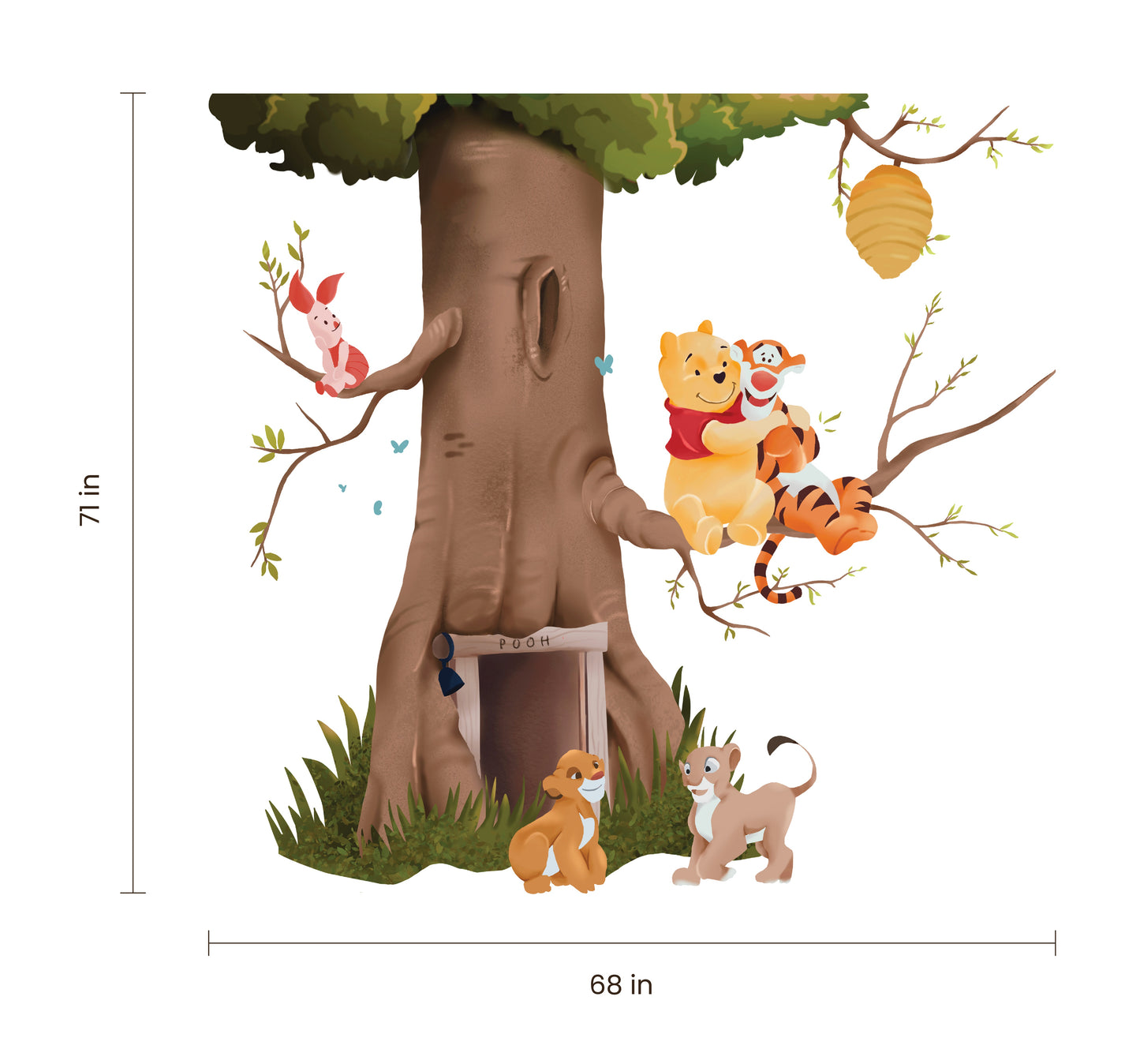 Kids' Playroom Pooh & Tigger Treehouse Wall Sticker