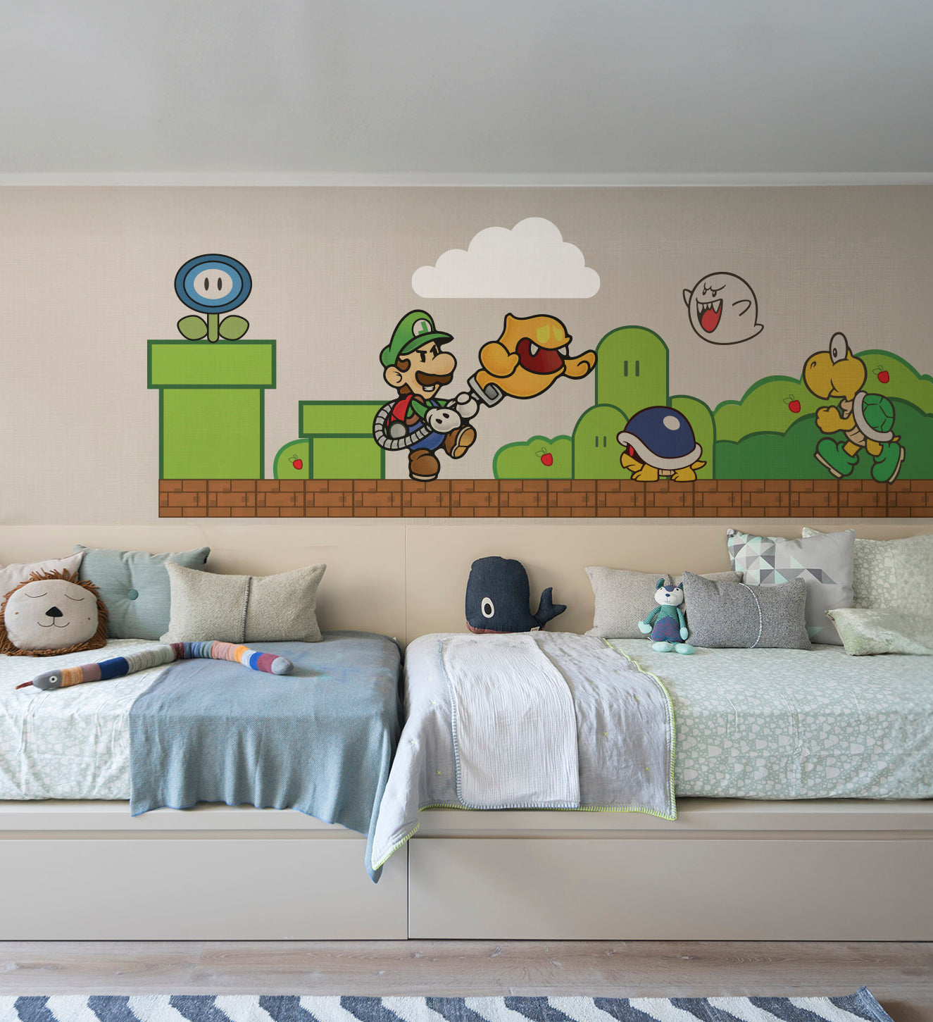 Luigi wall decal Luigi Wall Sticker Bandit Heeler Wall Ar Chilli Heeler Wall Mural For Kid Room Nursery Room Decal
