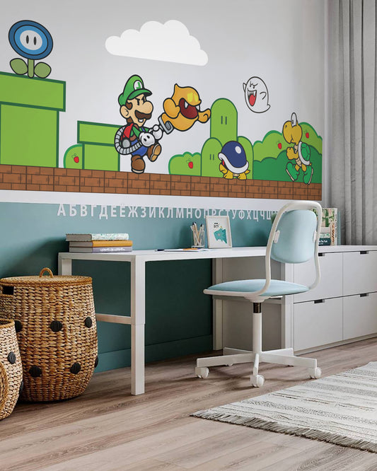 Luigi wall decal Luigi Wall Sticker Bandit Heeler Wall Ar Chilli Heeler Wall Mural For Kid Room Nursery Room Decal