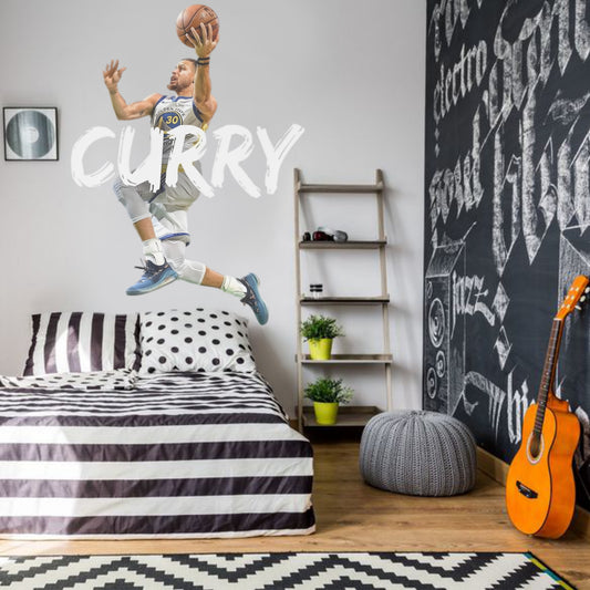 Stephen Curry Wall Decal NBA Wall Sticker Basketball Wall Art For Boy Room Decor