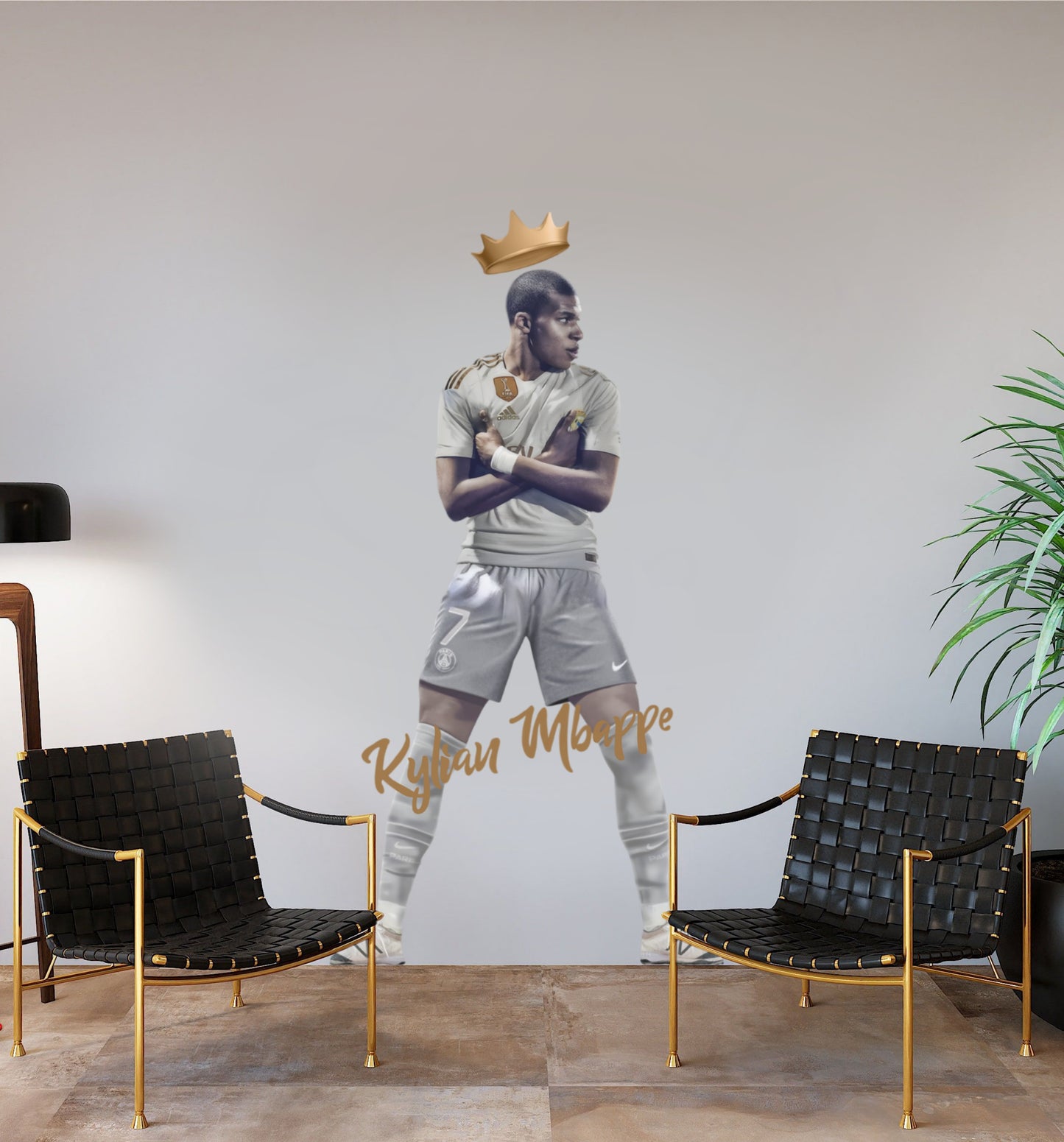 Kylian Mbappe Wall Decal Football Wall Sticker Soccer Wallpaper for Living Room Decor