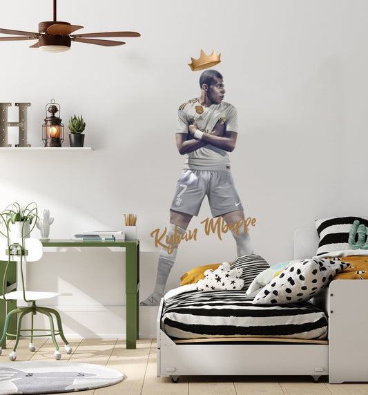 Kylian Mbappe Wall Decal Football Wall Sticker Soccer Wallpaper for Living Room Decor