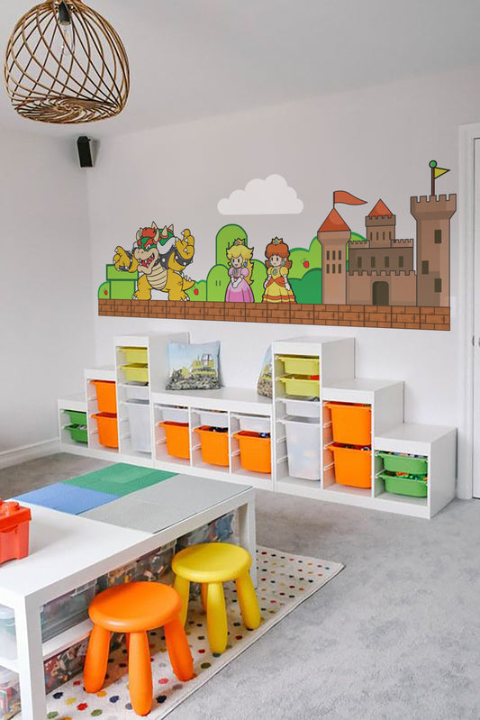 Mario wall decal Mario Wall Sticker Bandit Heeler Wall Ar Chilli Heeler Wall Mural For Kid Room Nursery Room Decal