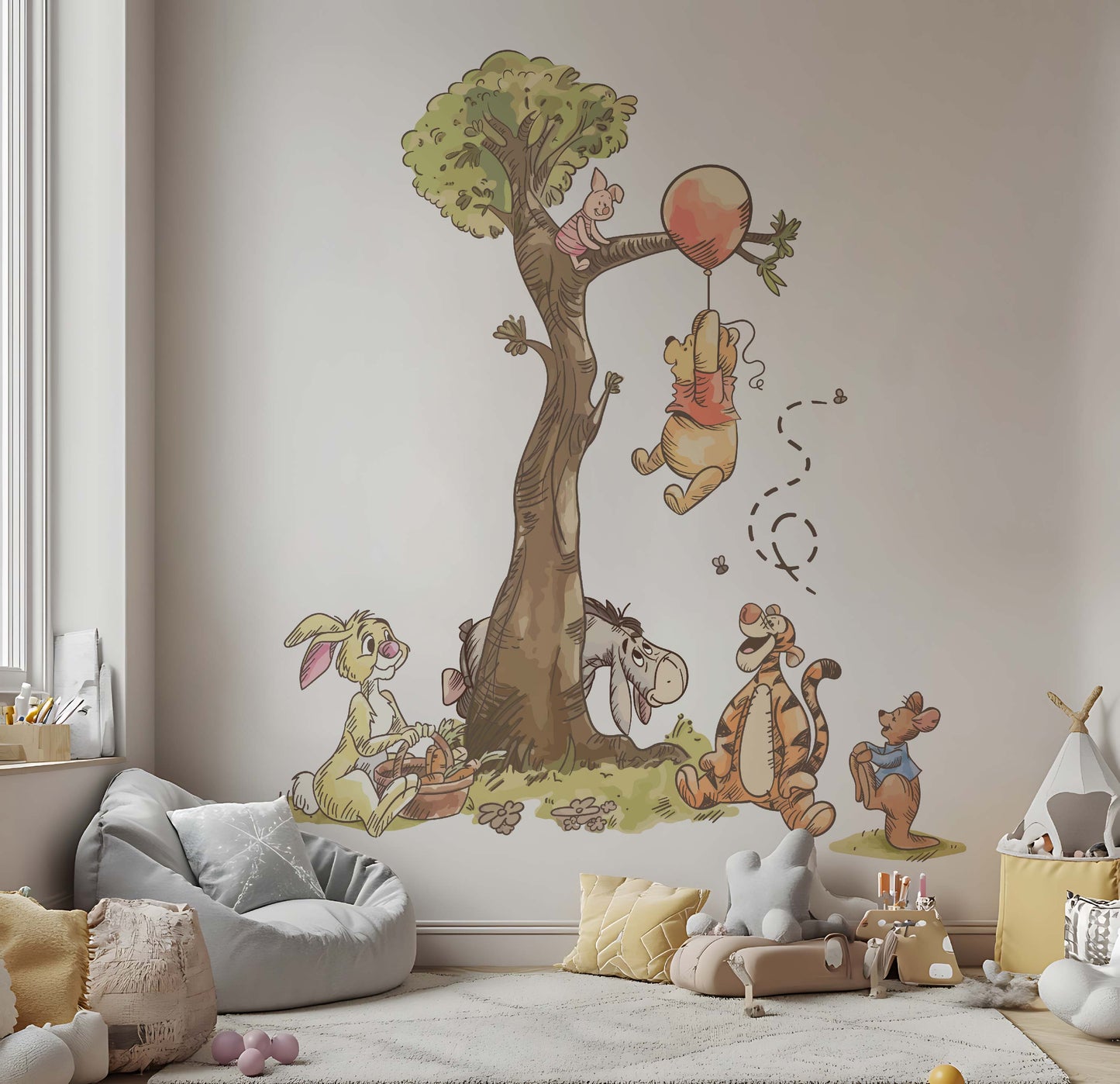 The Hunny Tree Picnic: Pooh Bear & Friends Woodland Scene