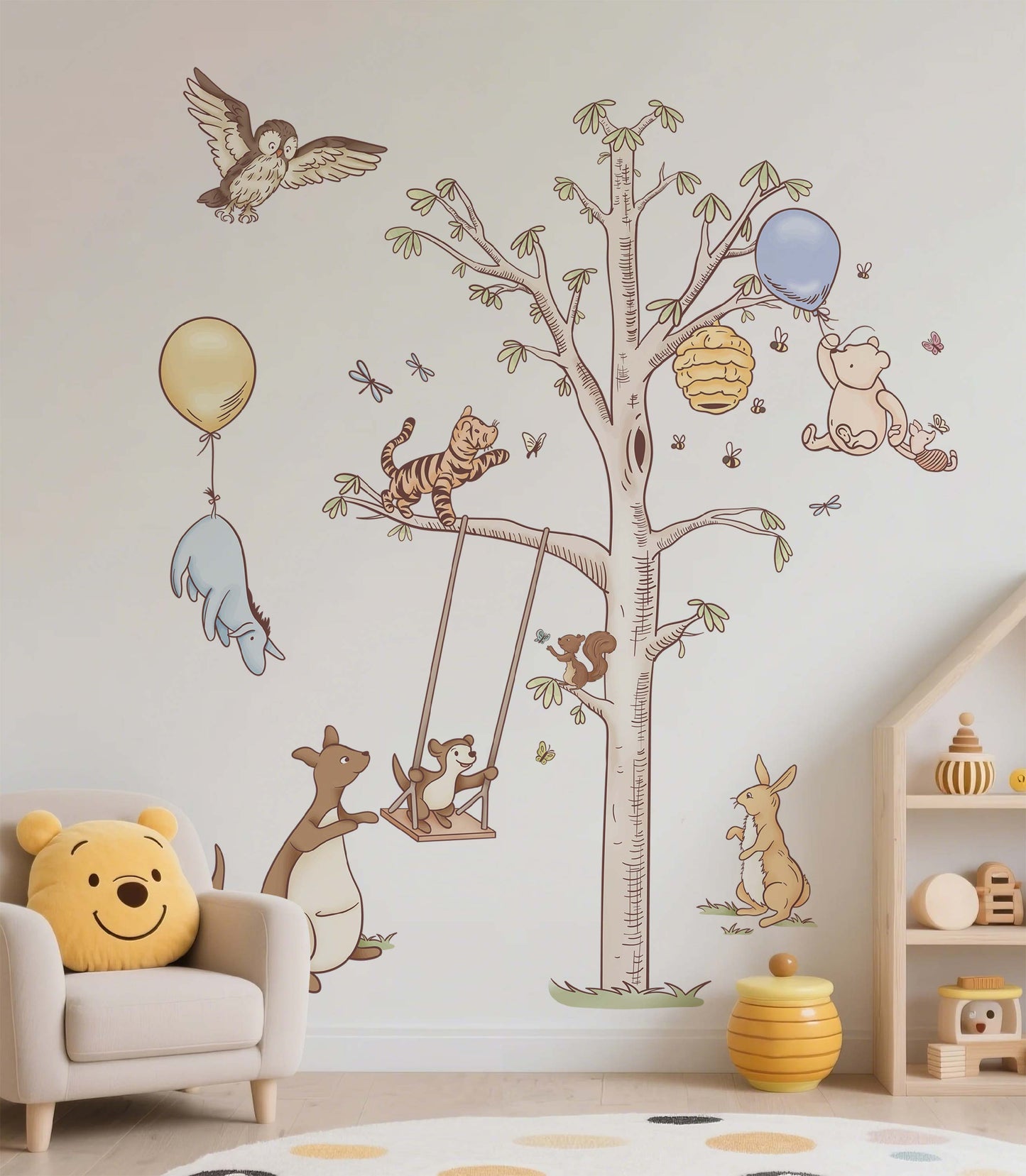 Hundred Acre Wood Family Tree: Pooh, Eeyore, Tigger & Kanga Set