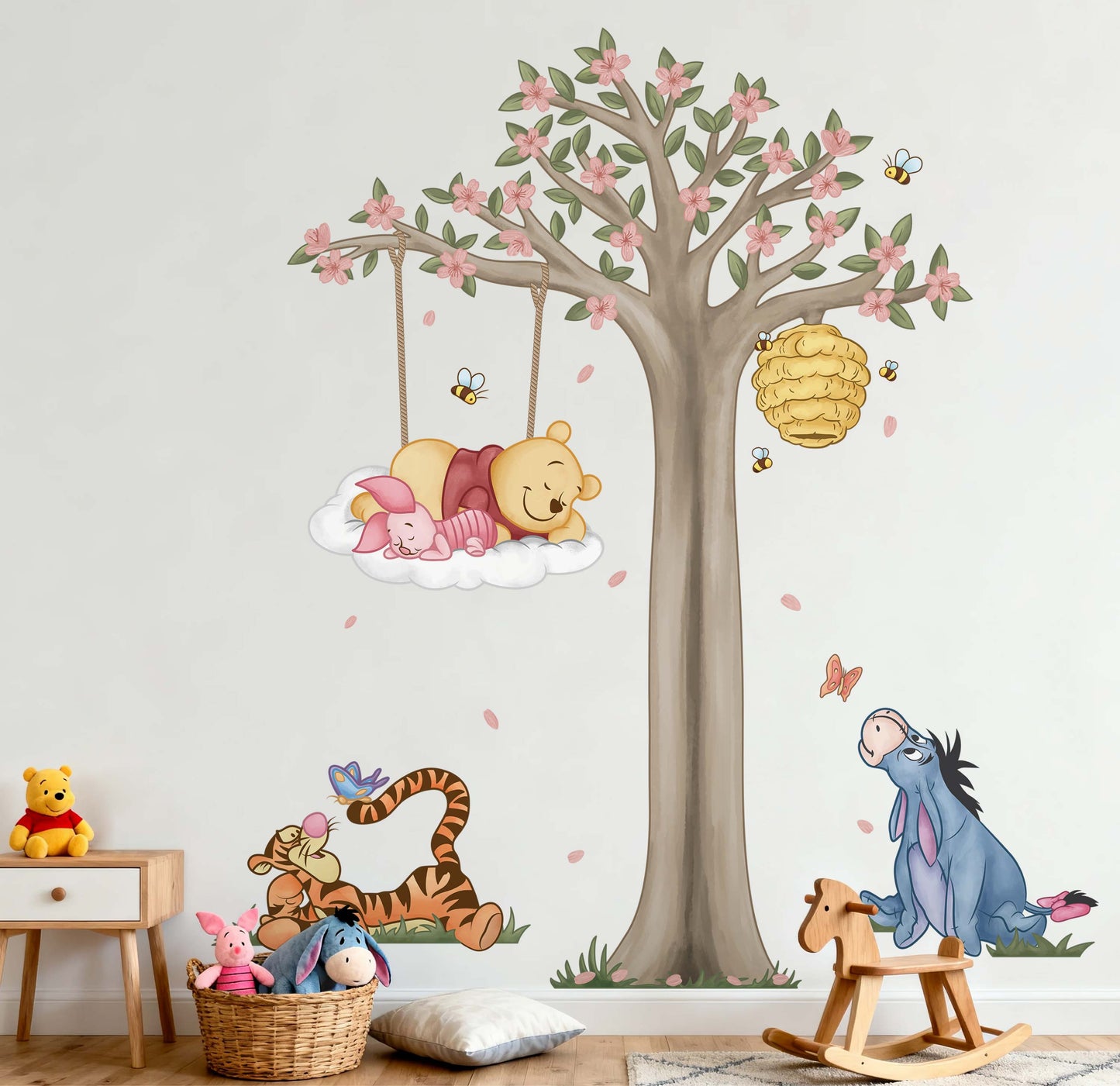 Pastel Winnie the Pooh Cherry Blossom Wall Decals